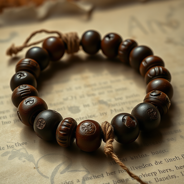 Bodegón de Pulsera de cuentas de madera