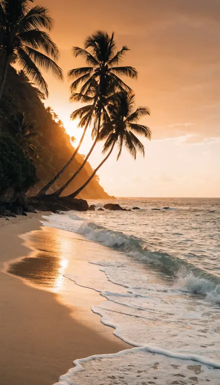 Fondo para croma Playa al atardecer