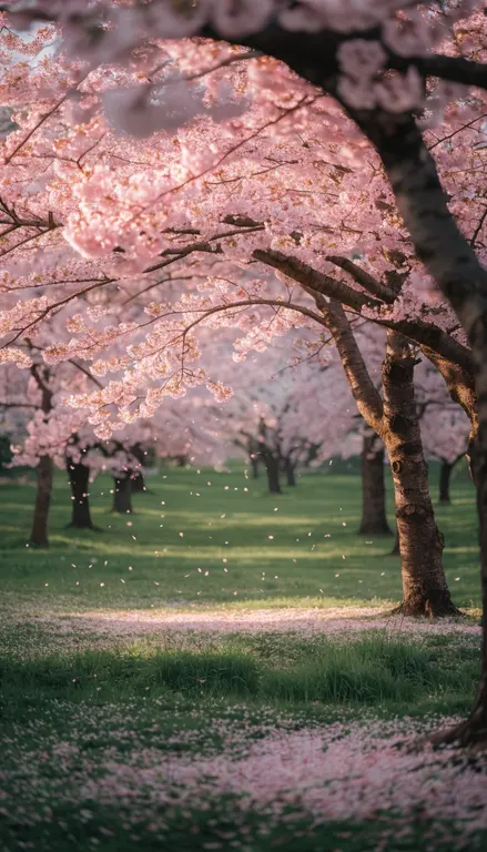 Fondo para croma Parque de cerezos