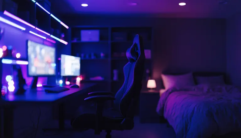 Sala gamer neón RGB