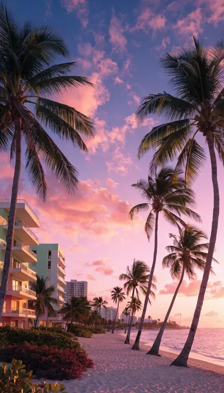 Fondo para croma Miami palmeras