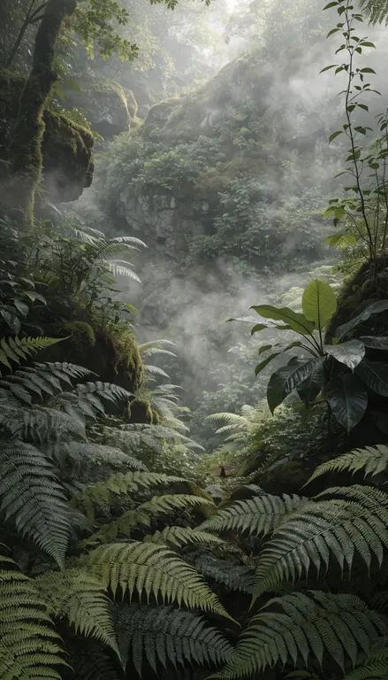 Fondo para croma Selva con niebla