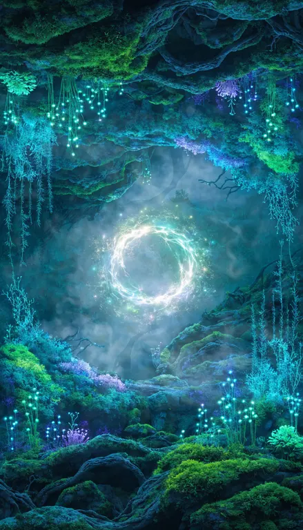 Fondo para croma Bosque portal místico