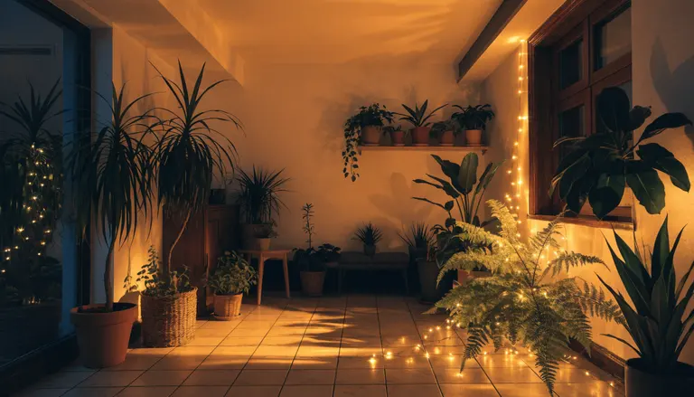 Rincón de plantas noche