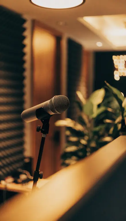 Fondo para croma Estudio de podcast