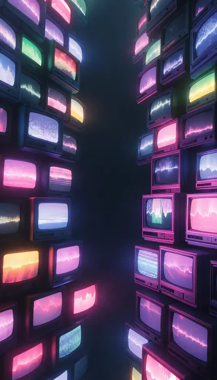 Fondo para croma Muro de TVs retro
