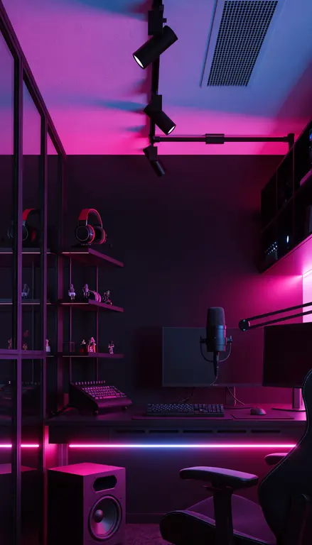 Fondo para croma Setup streamer rosa
