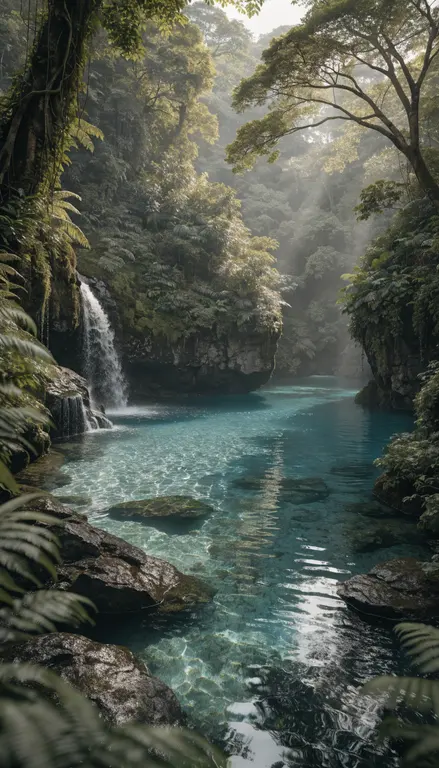 Fondo para croma Laguna tropical