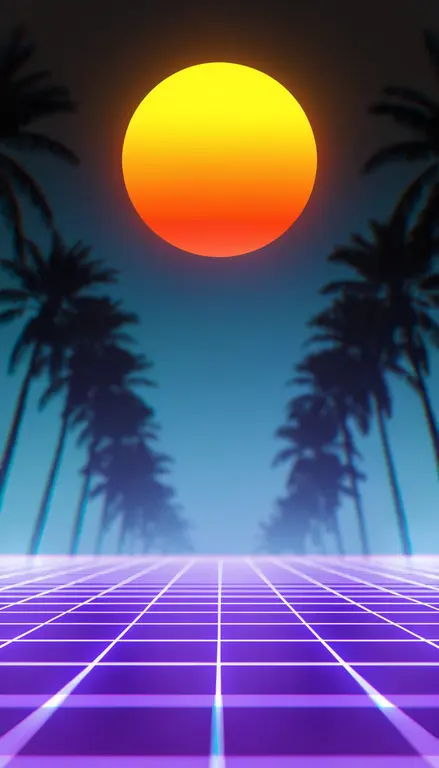 Fondo para croma Rejilla vaporwave