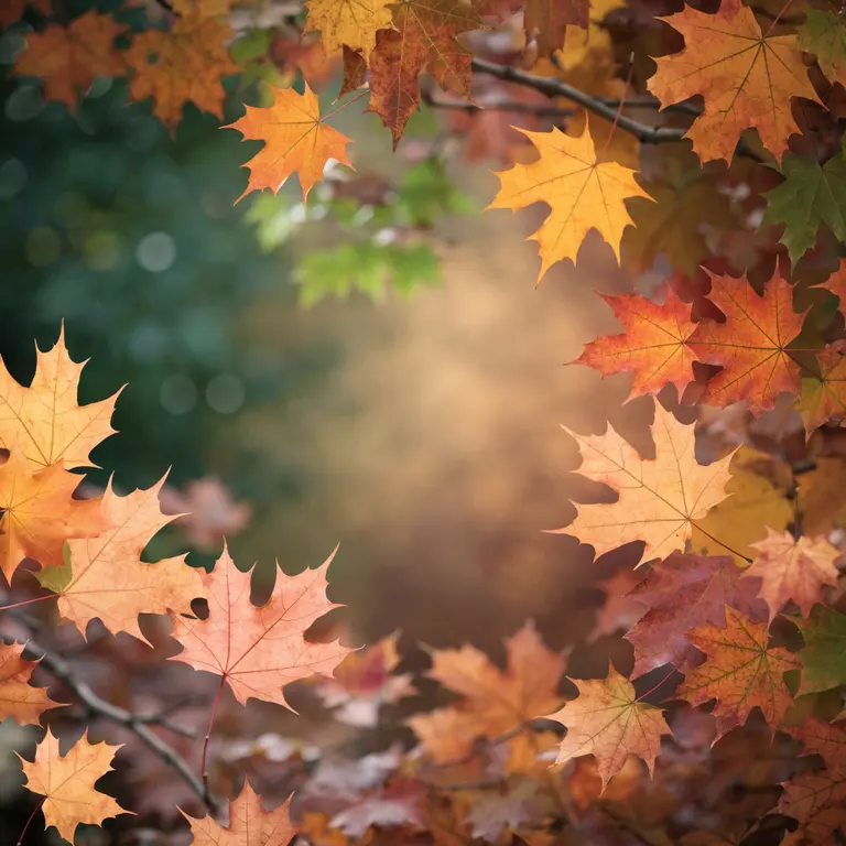 Fondo mockup Hojas de otoño