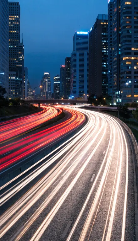 Wallpaper Autopista con luces · 2