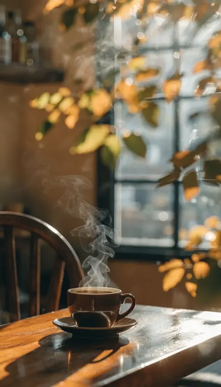 Wallpaper Café acogedor otoño · 2