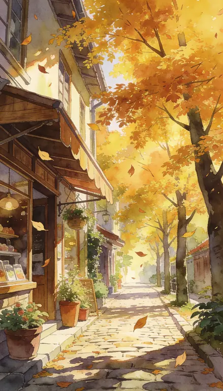 Wallpaper Calle en otoño · 1
