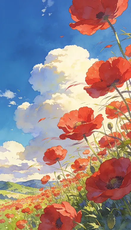 Wallpaper Campo de amapolas · 2