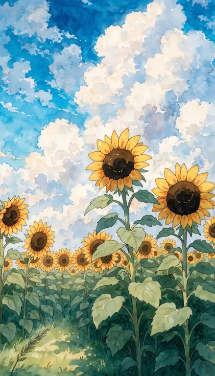 Wallpaper Campo de girasoles · 1