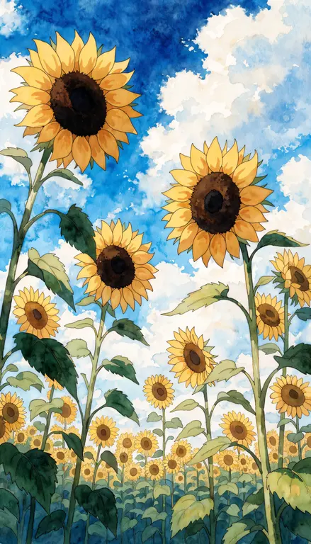 Wallpaper Campo de girasoles · 2