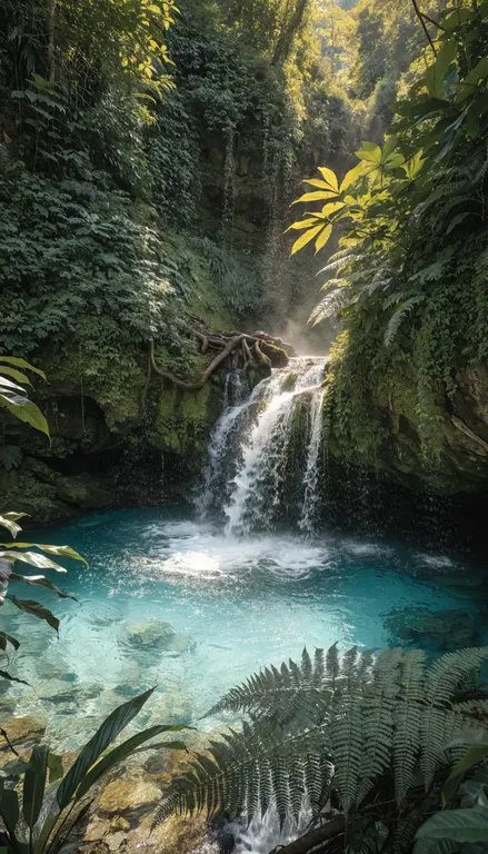 Wallpaper Cascada en la selva · 2