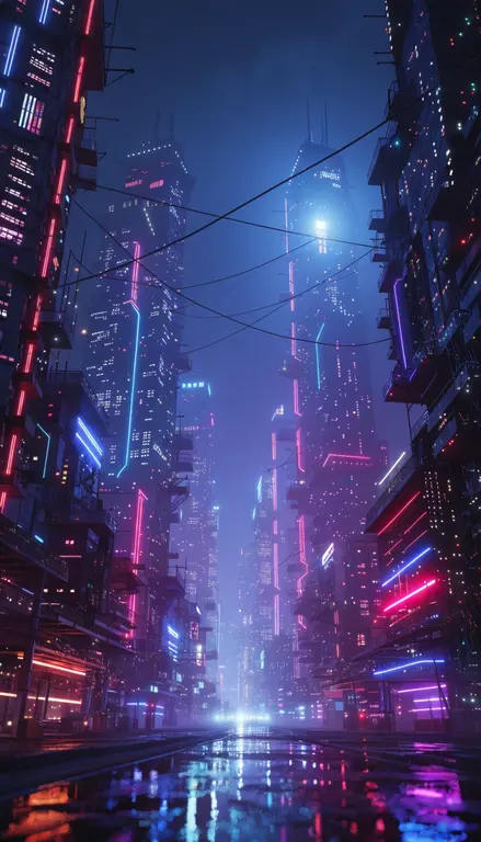 Wallpaper Ciudad neón noche · 1