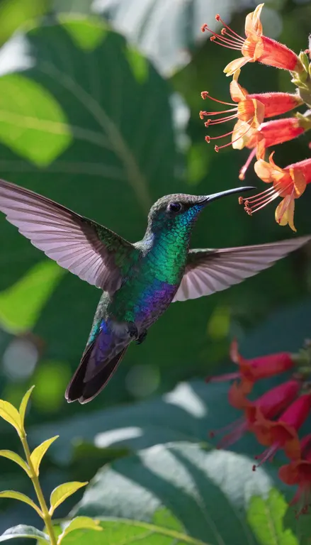 Colibrí y flores · 1