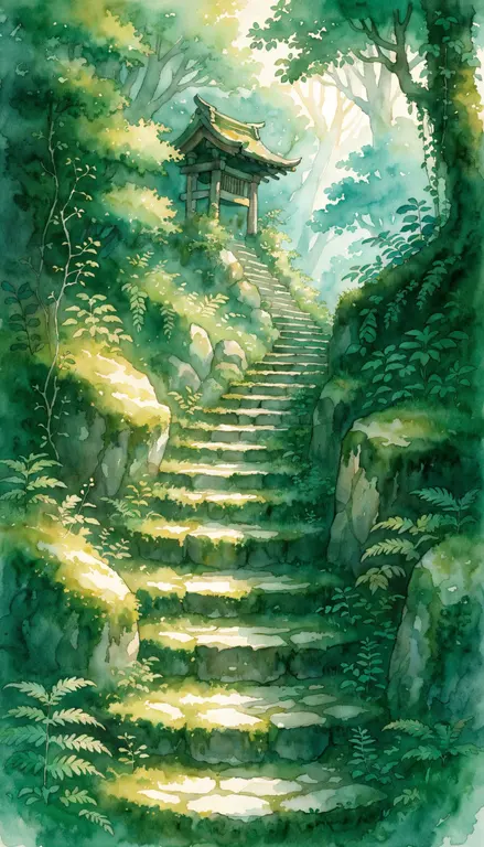 Wallpaper Escaleras al templo · 1