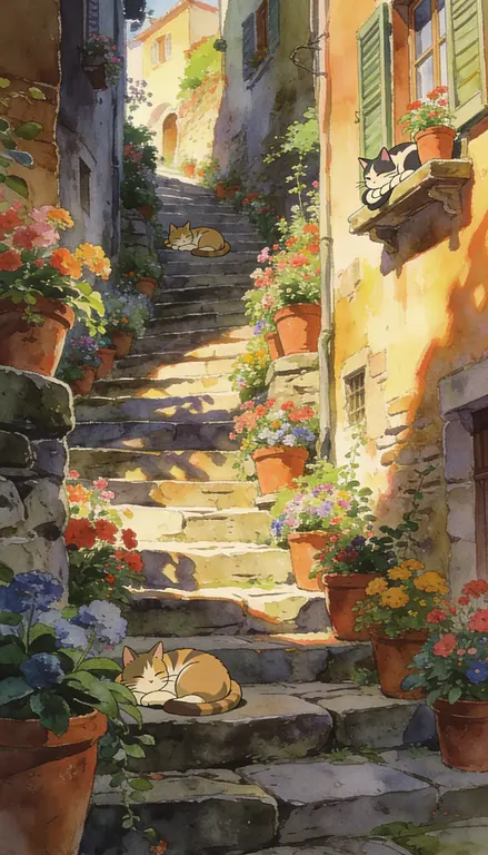 Escalinata con flores · 1