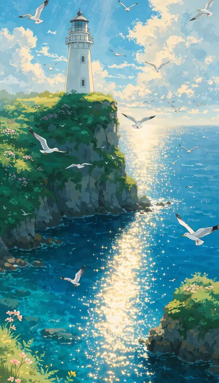 Wallpaper Faro en el acantilado · 1