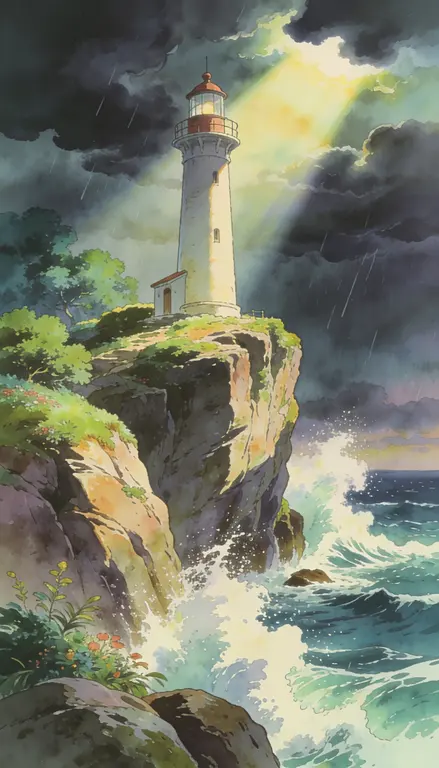 Wallpaper Faro en tormenta · 1