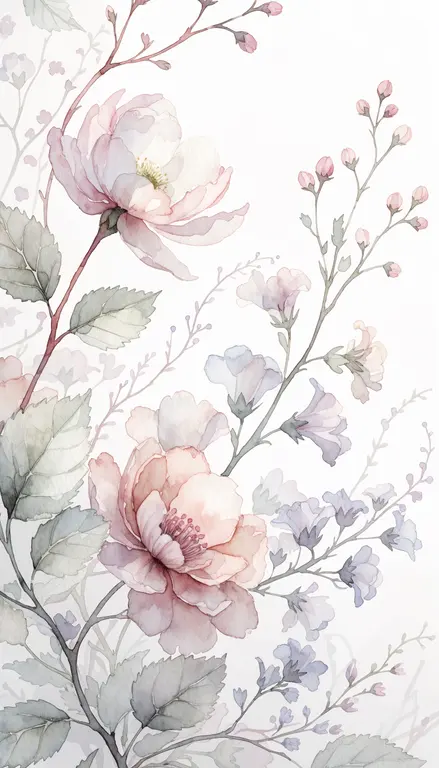 Wallpaper Flores acuarela · 1
