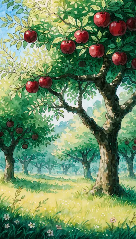 Wallpaper Huerto de manzanas · 2