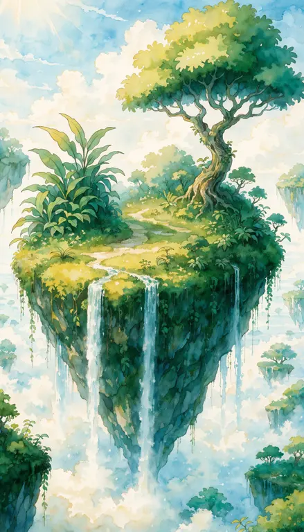 Wallpaper Isla flotante · 2