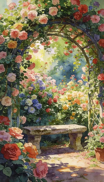Wallpaper Jardín de rosas · 2