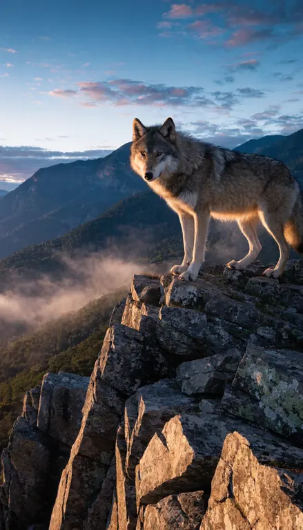 Wallpaper Lobo en la montaña · 1
