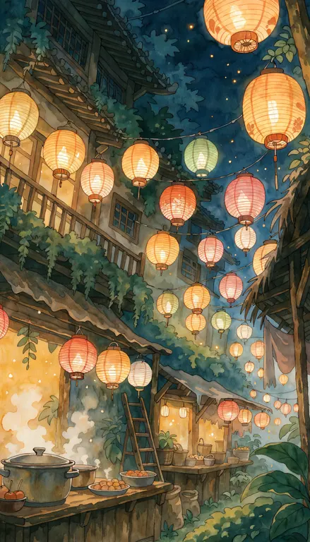 Wallpaper Mercado nocturno · 2