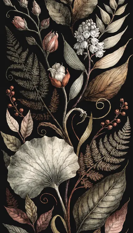 Wallpaper Patrón botánico · 2