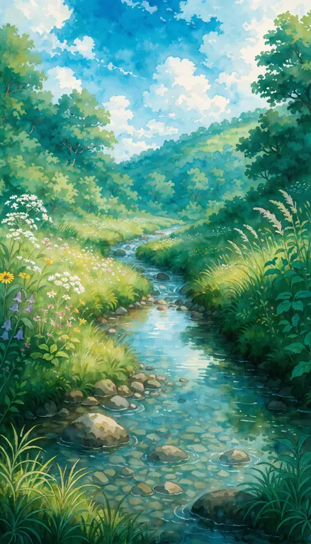 Wallpaper Río en verano · 2