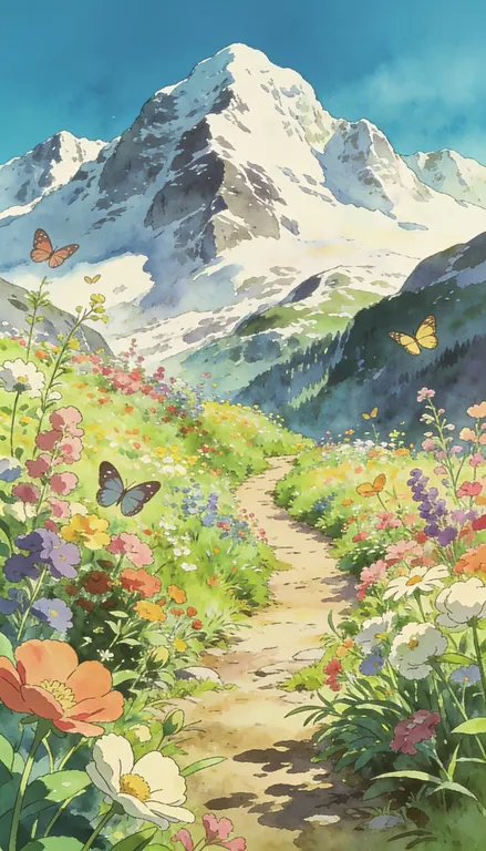 Wallpaper Sendero de flores silvestres · 1