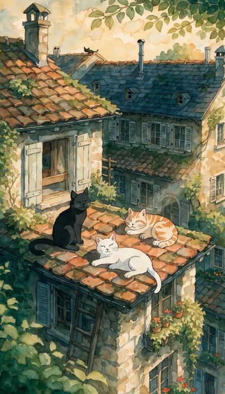 Wallpaper Tejados con gatos · 1