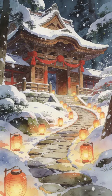 Templo bajo la nieve · 2