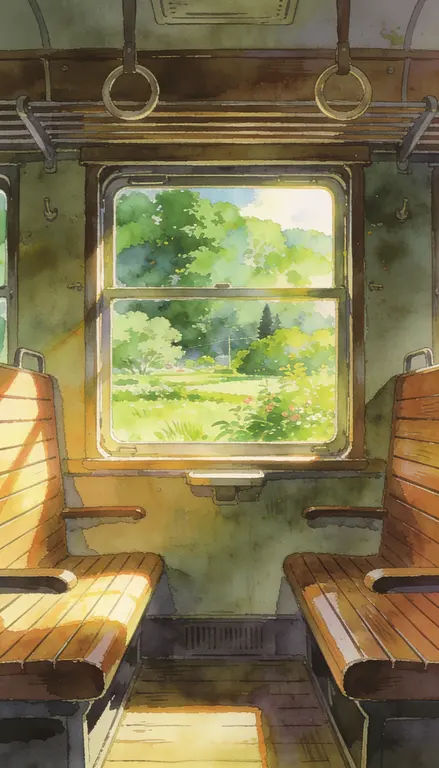 Wallpaper Interior de tren con vistas · 1