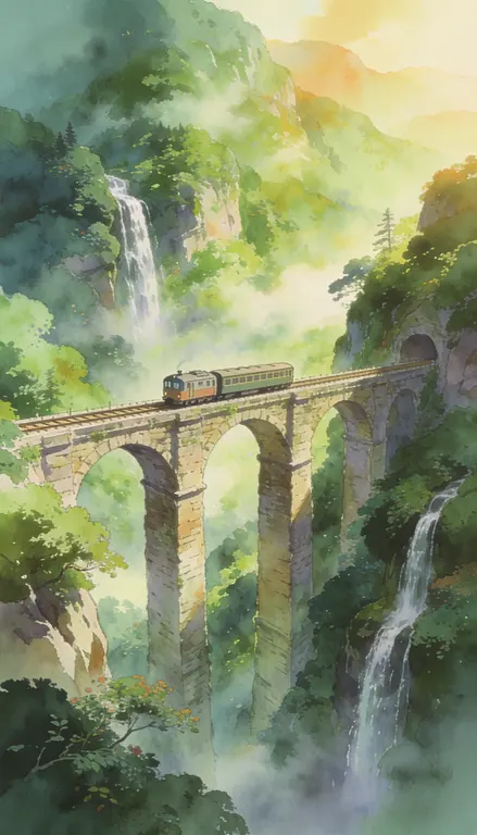 Wallpaper Tren cruzando un puente · 2