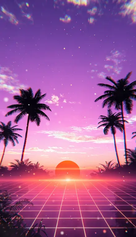 Wallpaper Vaporwave sunset · 1