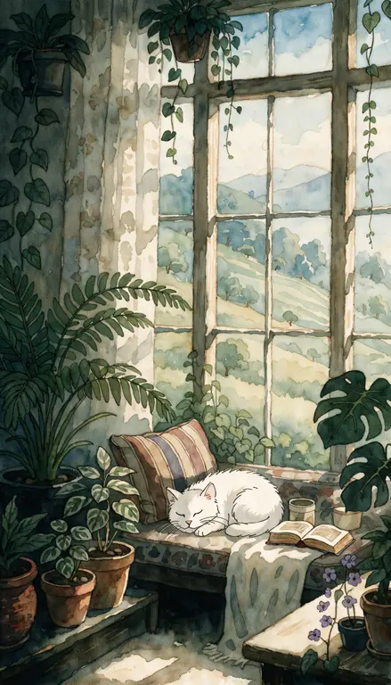 Wallpaper Ventana con gato · 1