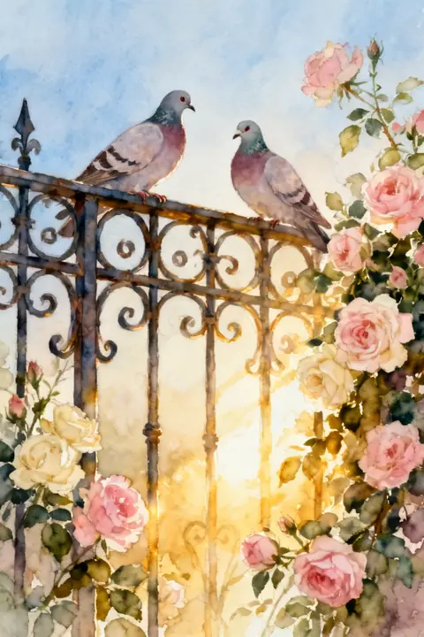 Ilustración watercolor-of-two-doves-p para agradecimiento