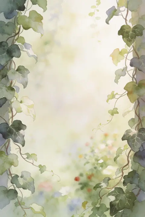 Ilustración gouache-of-ivy-climbing-b para menu