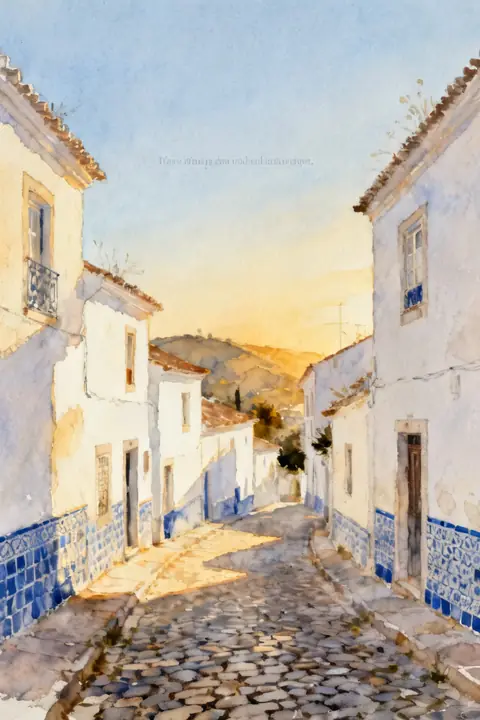 Ilustración gouache-of-a-portuguese-v para save-the-date