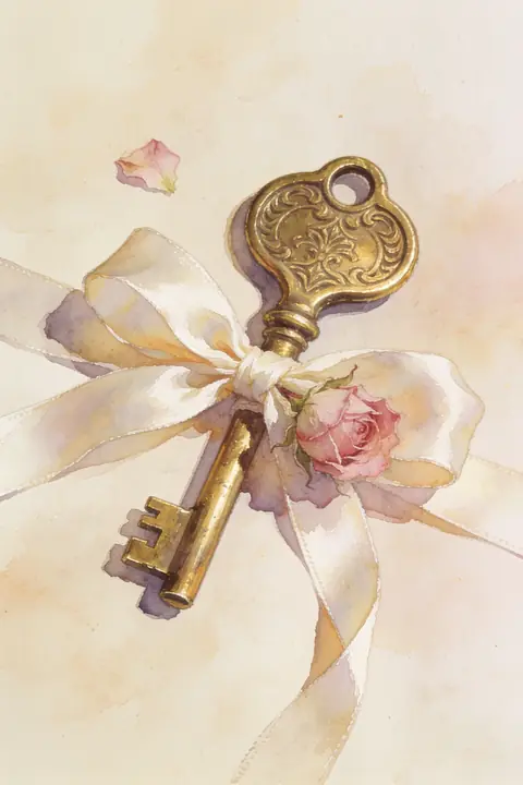 Ilustración gouache-of-an-antique-bra para save-the-date