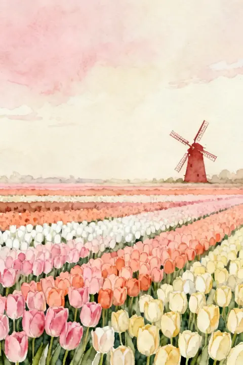 Ilustración gouache-painting-23-portr para save-the-date