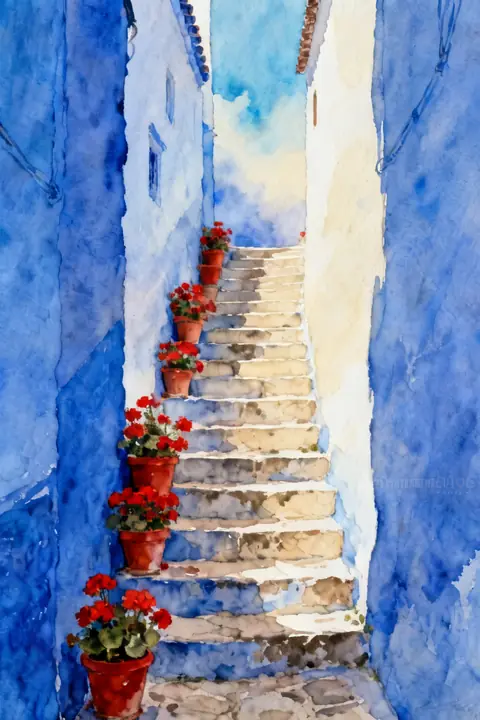 Ilustración gouache-painting-23-portr para save-the-date