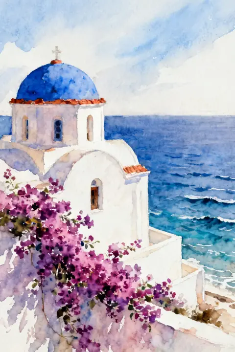 Ilustración loose-watercolor-of-a-med para save-the-date