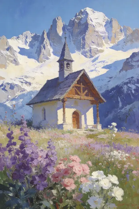Ilustración painterly-view-of-an-alpi para save-the-date